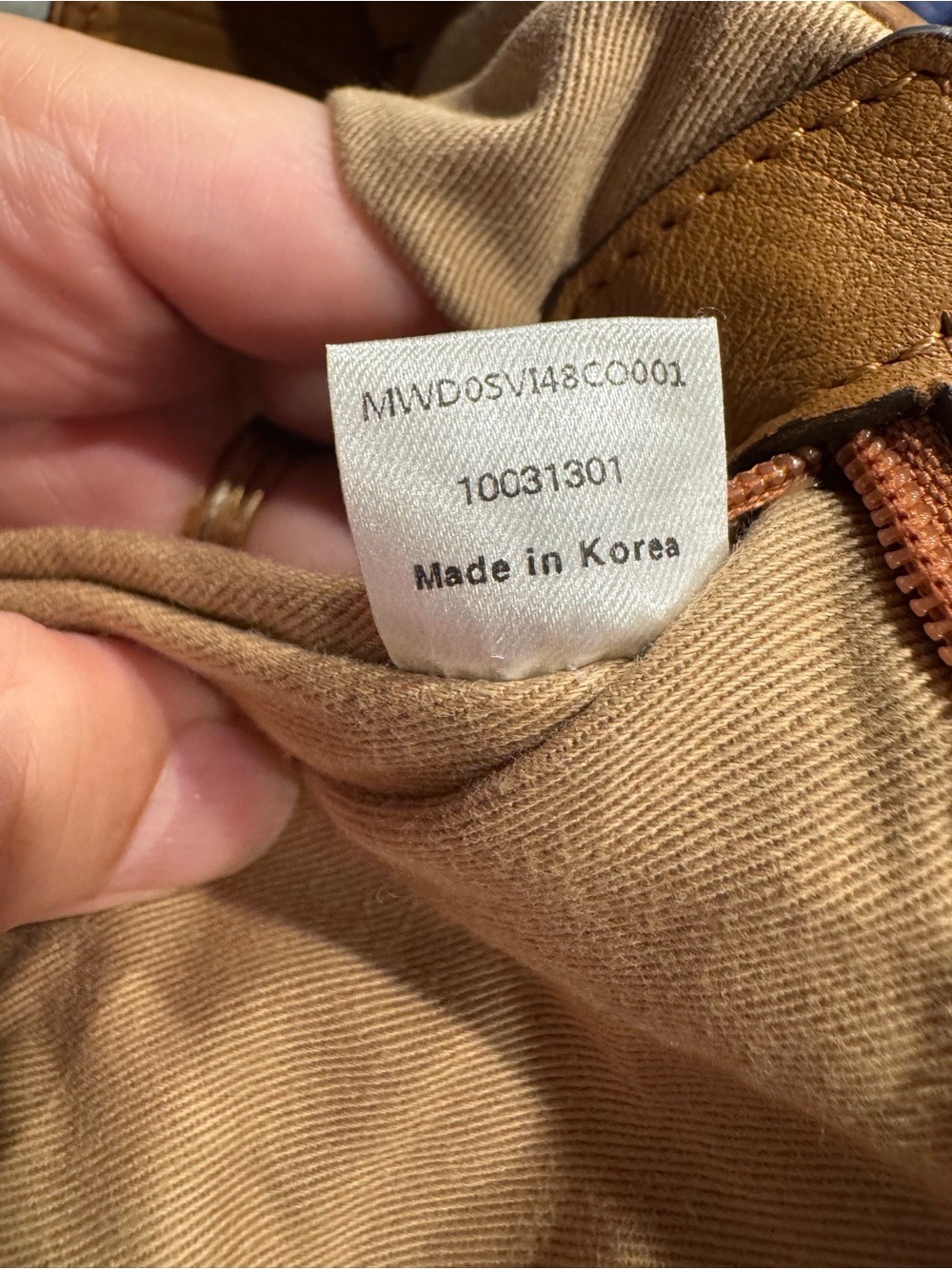 MCM Cognac Visetos Logo Drawstring Shoulder Bag - Picture 16 of 16